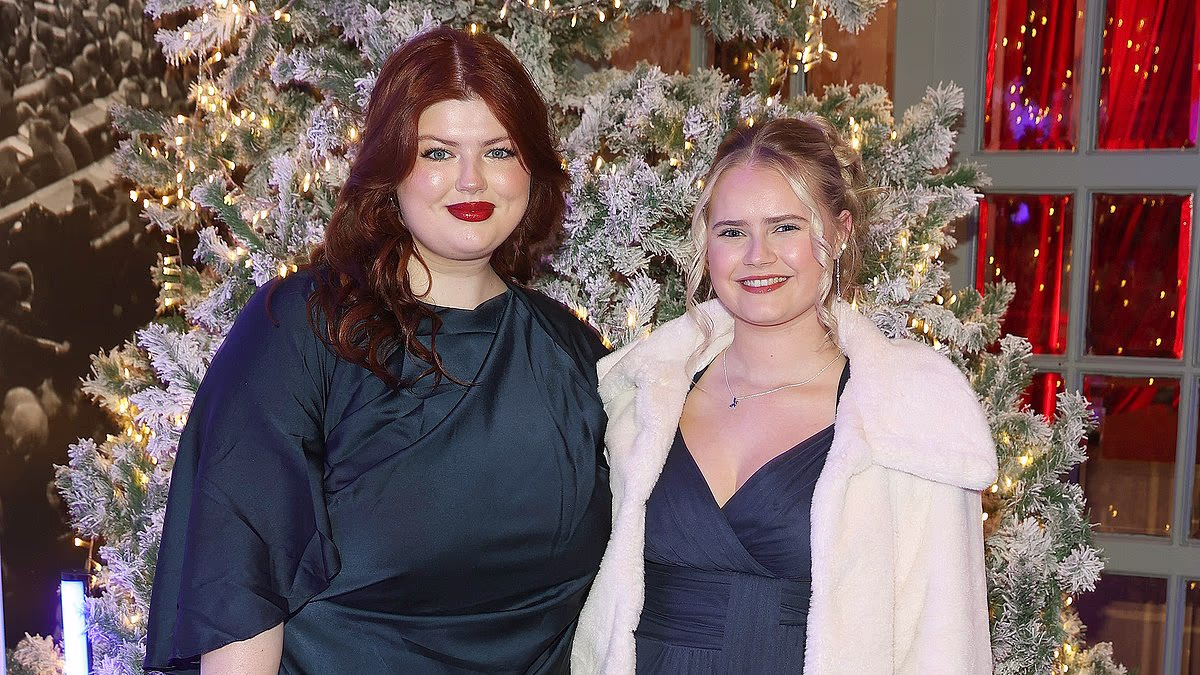 Kerry Katona's daughters Molly, 23, and Lilly-Sue, 22, enjoy family night out with father Brian McFadden and his wife Danielle Parkinson at Keith Duffy's Foundation Ball