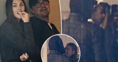 Leonardo DiCaprio and Vittoria Ceretti share sweet kiss in rare PDA moment