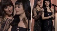 Lingerie-clad Dakota Johnson joins Lily Allen to play mistress ‘Madeline’ in surprise ‘SNL’ performance
