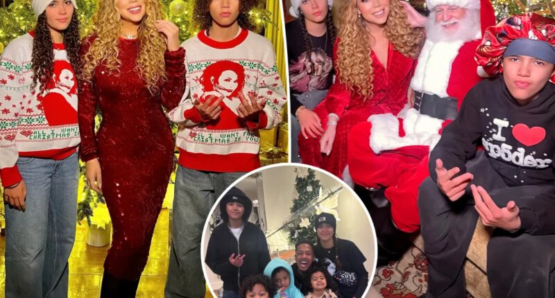 Mariah Carey’s twins, 14, look all grown up in Christmas photo without dad Nick Cannon
