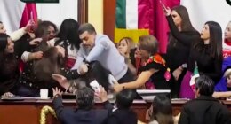 Mexican lawmakers filmed pulling hair and shoving each other during heated Congress floor debate