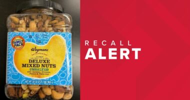 Mixed nuts sold at Wegmans recalled over Salmonella concerns
