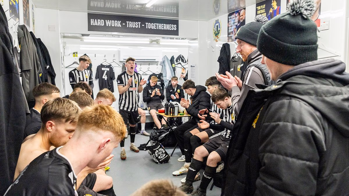 ON THE ROAD: Above the dressing-room door at Threave Rovers, there is a photograph of Charlie Watson and his No 4 shirt hangs on his peg. 'Wee Charlie is not here anymore but he is still part of things. He always will be...'
