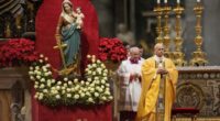 Pope Leo XIV celebrates the Christmas Eve Mass in St. Peter's Basilica at The Vatican.