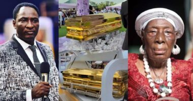 Prophet Jeremiah Fufeyin buries late mother in gold-plated gasket reportedly worth N150M