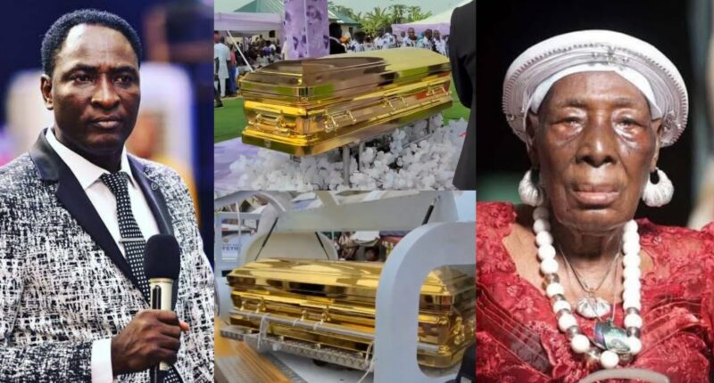 Prophet Jeremiah Fufeyin buries late mother in gold-plated gasket reportedly worth N150M