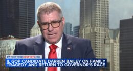 Republican Illinois governor candidate Darren Bailey speaks out after Montana helicopter crash kills family members
