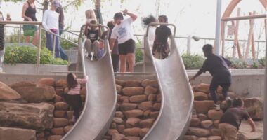 Riverfront Plaza opens new playground at former Landing site