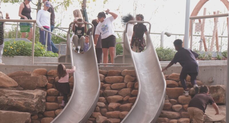 Riverfront Plaza opens new playground at former Landing site