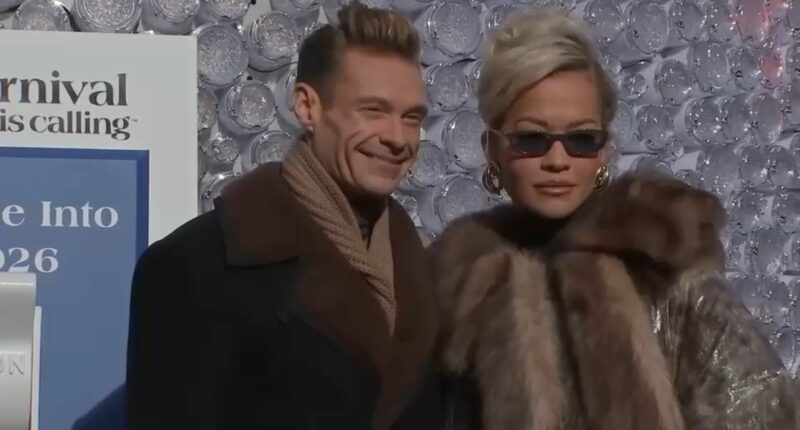Ryan Seacrest and Rita Ora ready for 'Dick Clark's New Year's Rockin' Eve' 2026 celebration in Times Square, NYC