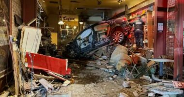 SEE IT: 90-Year-Old Barrels Car Into Coffee Shop on Thanksgiving