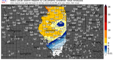 Saturday November 29th Snowfall Reports