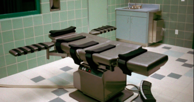 FILE - FILE - The interior of the execution chamber in the U.S. Penitentiary in Terre Haute, Ind., March 22, 1995. (AP Photo/Chuck Robinson, File)
