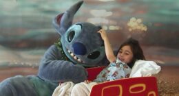 Stitch is on a mission to get off Santa's naughty list by bringing joy this season on Disney's Holiday Magic Tour