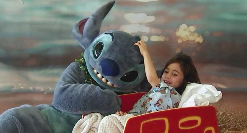 Stitch is on a mission to get off Santa's naughty list by bringing joy this season on Disney's Holiday Magic Tour