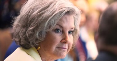FILE - White House Chief of Staff Susie Wiles listens during a cabinet meeting at the White House, April 30, 2025, in Washington. (AP Photo/Evan Vucci, File)