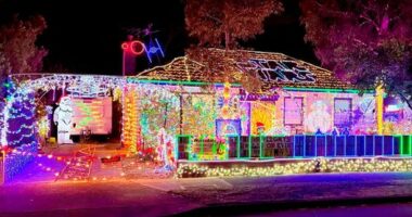 A﻿ndrew Walters has spent more than $30,000 on decorations and amassed 250,000 lights to create his incredible Christmas display on his home.