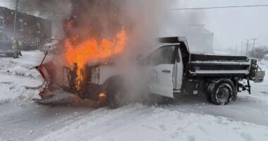 Village of Kansas snowplow destroyed by ‘freak accident’ fire