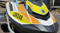 The jet skis were towed from a yard near Port Melbourne Beach around 5pm on January 4.