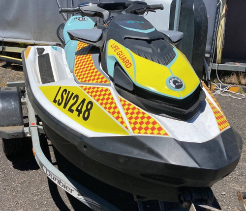 The jet skis were towed from a yard near Port Melbourne Beach around 5pm on January 4.