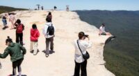 Lincoln's Rock lookout in Wentworth Falls has exploded in popularity partly due to social media.