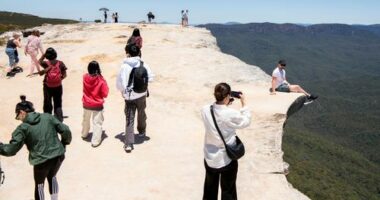 Lincoln's Rock lookout in Wentworth Falls has exploded in popularity partly due to social media.