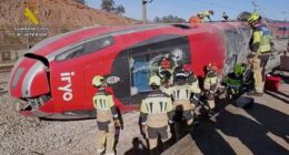 Site of a train collision in Adamuz, southern Spain