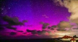 The aurora australis on January 20 as captured by Byron Bay local Sarah Archibald.