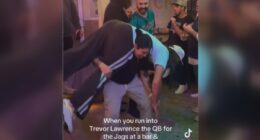 5'5" Jacksonville woman squats Trevor Lawrence at bar ahead of playoffs