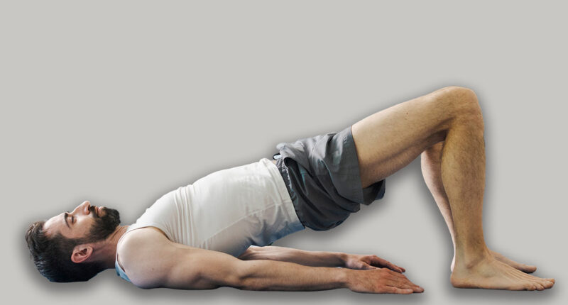 Athletic man exercising at home, fitness and sports concept