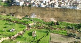 More than 1500 people have been forced to evacuate after a 4km-long landside in an idyllic Italian town left homes teetering on the edge of a cliffside.