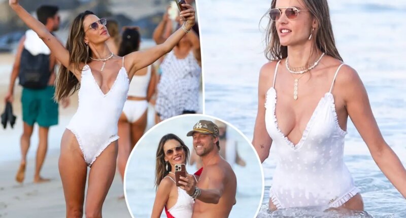 Alessandra Ambrosio is white-hot in $890 Chloé swimsuit on the beach in Brazil