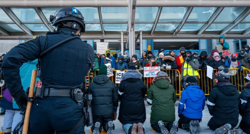Anti-ICE agitators, including clergy, arrested at Minneapolis airport during protest in frigid weather