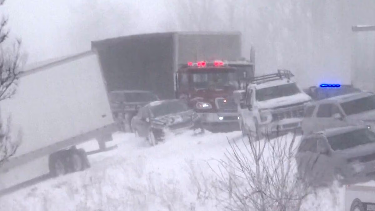 Arctic storm triggers 100-car pileup in Michigan