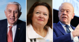 Harry Triguboff, Gina Rinehart and Anthony Pratt.