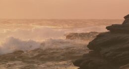 Waves at some beaches are forecast to reach five metres in height.
