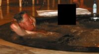Bill Clinton in a hot tub in a photo from the Epstein files.