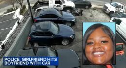 Boyfriend's fight with 'toxic' girlfriend at Taco Bell nearly turns deadly as she runs him over from behind after driving onto sidewalk: Cops