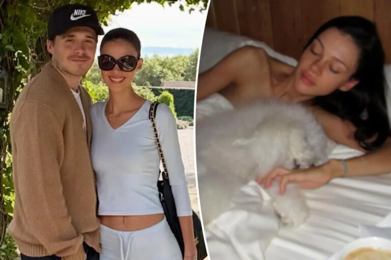 Brooklyn Beckham shares racy snap of wife Nicola Peltz in bed as family feud rages on