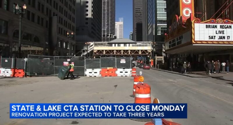 CTA State and Lake station closing for 3 years starting Monday; commuters brace for downtown Chicago traffic issues