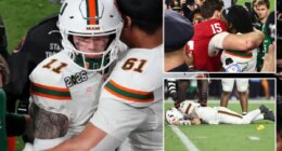 Carson Beck in handshake drama after devastating interception sealed Miami's national championship hopes