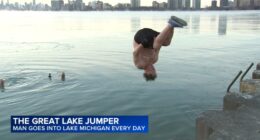 Chicago weather: 'Great Lake Jumper' Dan O'Connor continues jumping into Lake Michigan every day despite extreme cold