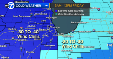 Chicago weather today: Wind chill temperatures become frigid; school closings in place amid Cook County, IL Extreme Cold Warning