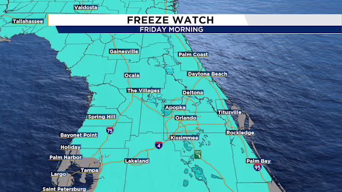 County-by-county: Freeze watch issued for Central Florida
