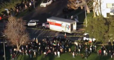 Driver appears to ram U-Haul truck through crowd during Iran protest in Los Angeles