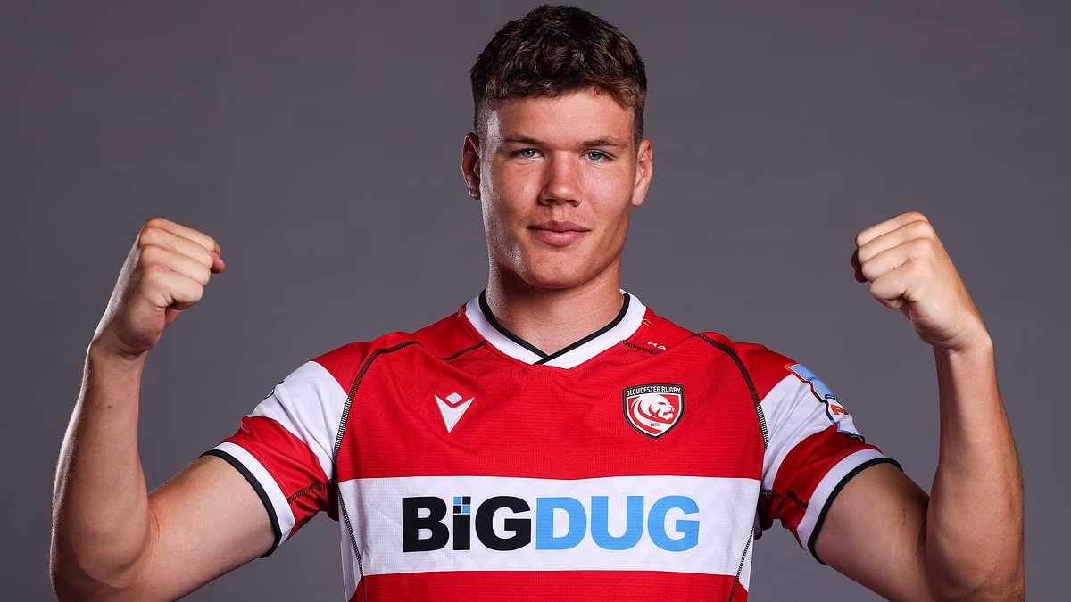 England's towering 6ft 9in rugby star with a VERY famous aunt: Gloucester lock, 19, continues family's sporting legacy with U20 Six Nations call-up - but can YOU guess who his TV star relative is?