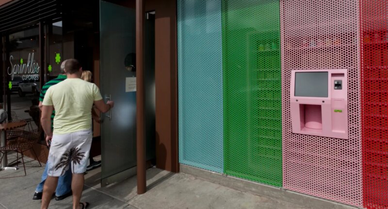 FILE - A newly-installed 24-Hour Cupcake