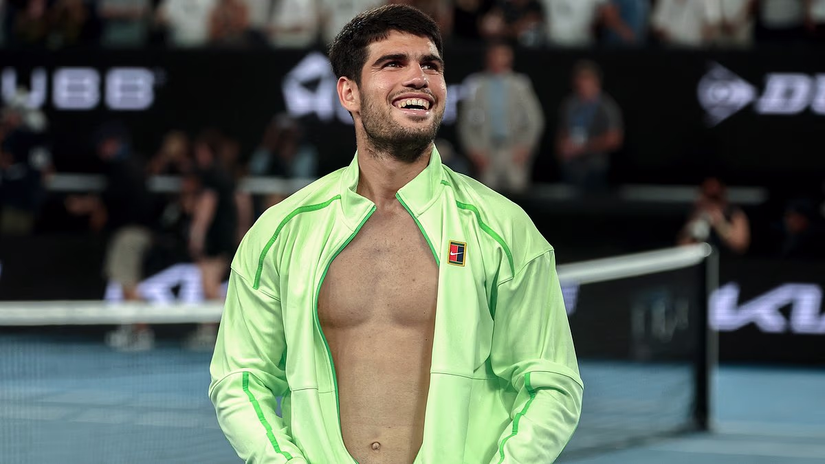 Fans speculate about Carlos Alcaraz romance after glamorous music star cheered him on at the Australian Open