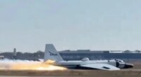 Flaming NASA plane makes dramatic belly landing in Texas