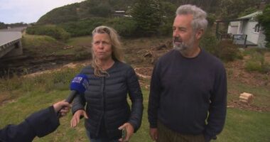 Melanie and Martin were arriving at their Separation Creek home when the water came screaming through on Thursday.